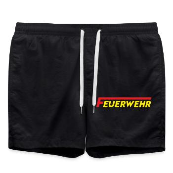 feuerwehr - Badeshorts - Schwarz - Vorne - AI Model Male 185 light (185cm)