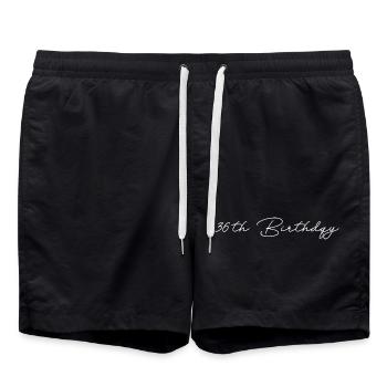36th Birthday - Swim Trunks - black - Front - AI Model Male 185 light (185cm)
