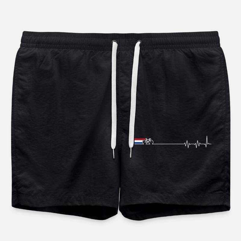 Dutch Bicycle Heartbeat - Swim Trunks - black