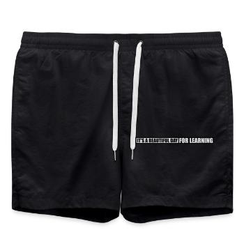 beautiful day for learning - Swim Trunks - black - Front - AI Model Male 185 light (185cm)