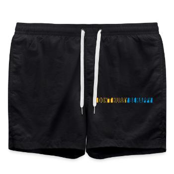 Ne vous dépêchez pas d’être heureux - Short de bain - noir - Devant - AI Model Male 185 light (185cm)