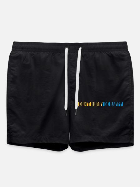 Don't hurry be happy - Swim Trunks - black