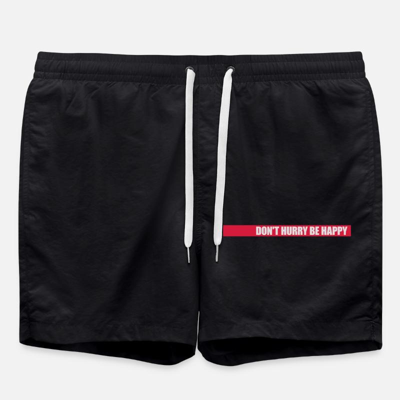 Don't hurry be happy - Swim Trunks - black