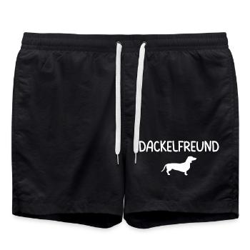 Dackelfreund Dackel Hund Hundeliebe - Badeshorts - Schwarz - Vorne - AI Model Male 185 light (185cm)