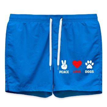 Frieden Liebe Hunde - Badeshorts - Cobalt blue - Vorne