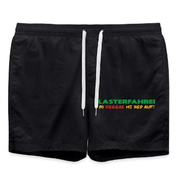 LASTERFAHREI - Do Reggae Mi Ned Auf! (3-Farbig) - Badeshorts - Schwarz - Vorne - AI Model Male 185 light (185cm)