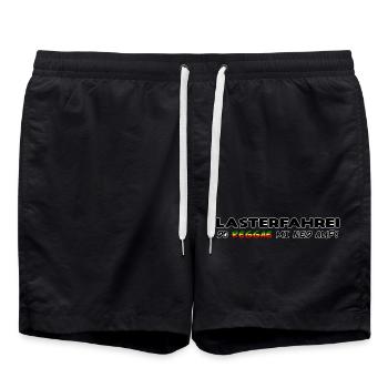 LASTERFAHREI - Do Reggae Mi Ned Auf! SCHRIFT-Farbe - Badeshorts - Schwarz - Vorne - AI Model Male 185 light (185cm)