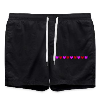 Hearts Line Colorful - Swim Trunks - black - Front - AI Model Male 185 light (185cm)