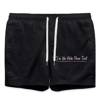 J’ai un alibi pour tout - Short de bain - noir - Devant - AI Model Male 185 light (185cm)