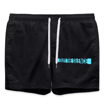 Profitez du silence Dire calme Silence Introverti - Short de bain - noir - Devant - AI Model Male 185 light (185cm)