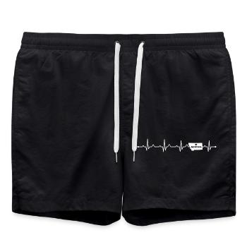 Montana State Heartbeat Proud USA State roots - Swim Trunks - black - Front - AI Model Male 185 light (185cm)