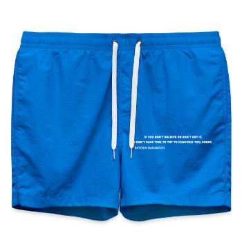 Satoshi Nakamoto – I Don’t Have Time to Convince Y - Badeshorts - Cobalt blue - Vorne