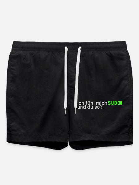 Ich fühl mich SUDO und du so? | Lustig Informatik - Badeshorts - Schwarz