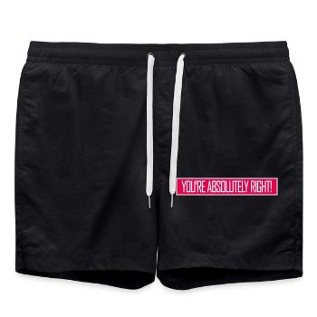 Tu as tout à fait raison, logo drôle d’IA sarcastique - Short de bain - noir - Devant - AI Model Male 185 light (185cm)