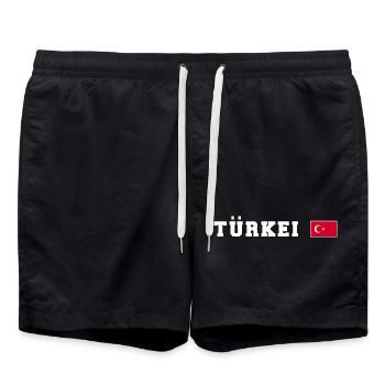 Türkei T-Shirt - Badeshorts - Schwarz - Vorne - AI Model Male 185 light (185cm)