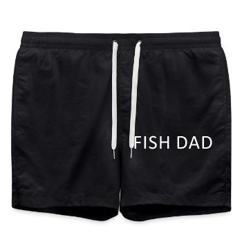Père poisson minimaliste, père poisson drôle f - Short de bain - noir - Devant - AI Model Male 185 light (185cm)