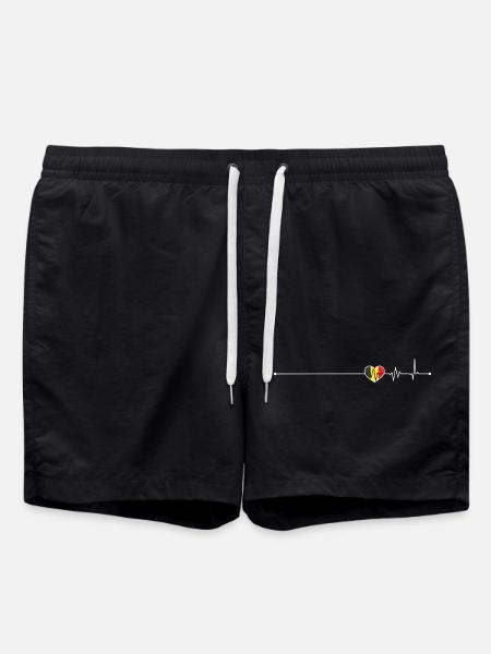 Heartbeat belgium flag - Swim Trunks - black