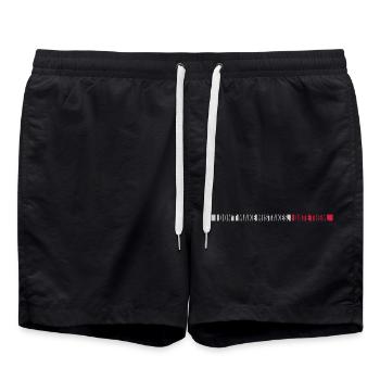 Date Mistakes Quote Logo - Swim Trunks - black - Front - AI Model Male 185 light (185cm)