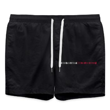 look bald shirt quote - Swim Trunks - black - Front - AI Model Male 185 light (185cm)