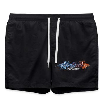 Battement de cœur Hockey sur glace Battement de cœur ECG - Short de bain - noir - Devant - AI Model Male 185 light (185cm)