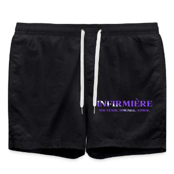 INFIRMIERE INFIRMIER DOCTEUR HUMOUR DRÖLES 5 - Short de bain - noir - Devant - AI Model Male 185 light (185cm)