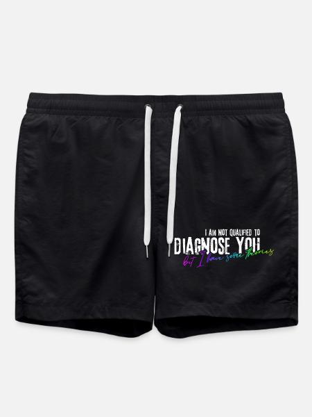 I am not qualified to diagnose you! - Swim Trunks - black