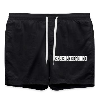 Fan de mots croisés cruciverbaliste - Short de bain - noir - Devant - AI Model Male 185 light (185cm)