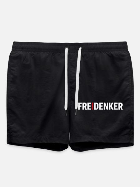 Freethinkers – Strong Typography Statement - Swim Trunks - black