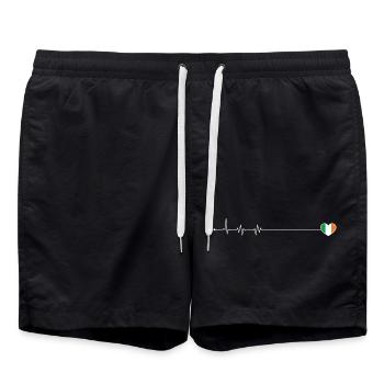 Heartbeat irland Flagge - Badeshorts - Schwarz - Vorne - AI Model Male 185 light (185cm)