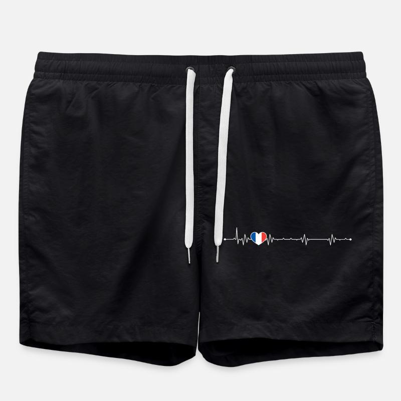 Heartbeat france drapeau - Short de bain - noir