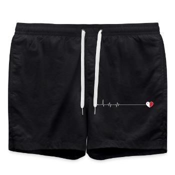 Pulse Heartbeat Icon - Swim Trunks - black - Front - AI Model Male 185 light (185cm)
