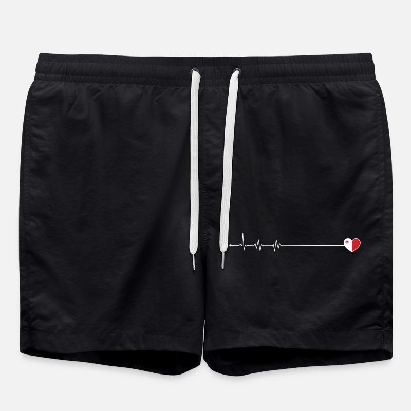 Icône Pulse Heartbeat - Short de bain - noir