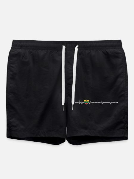 Rainbow Heartbeat Pride - Swim Trunks - black