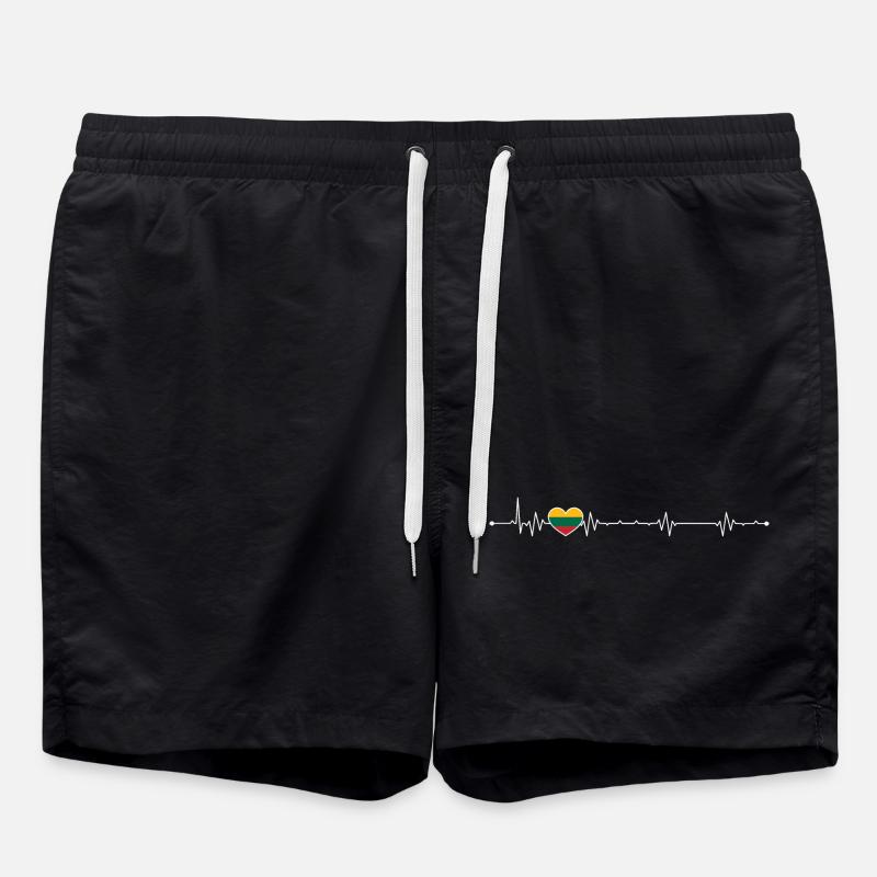 Rainbow Heartbeat Pride - Swim Trunks - black