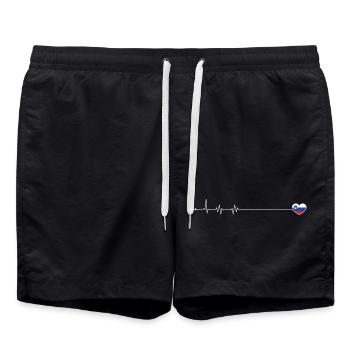 Heartbeat Slovenia flag - Swim Trunks - black - Front - AI Model Male 185 light (185cm)