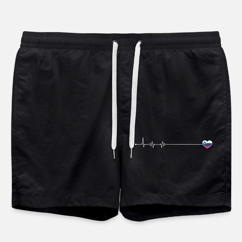 Drapeau Heartbeat Slovénie - Short de bain - noir
