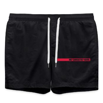 me sarcastic never quote - Swim Trunks - black - Front - AI Model Male 185 light (185cm)