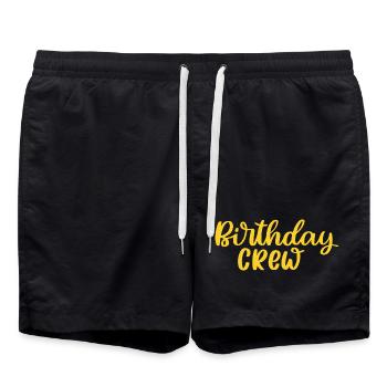 Anniversaire Équipage Joyeux anniversaire - Short de bain - noir - Devant - AI Model Male 185 light (185cm)