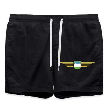 T-shirt de l’Ouzbékistan – Fierté et culture - Short de bain - noir - Devant - AI Model Male 185 light (185cm)