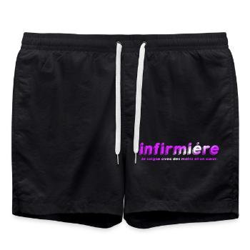 INFIRMIERE INFIRMIER DOCTEUR HUMOUR DRÖLES 12 - Short de bain - noir - Devant - AI Model Male 185 light (185cm)