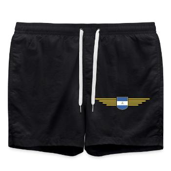 Nicaragua T-Shirt Design - Badeshorts - Schwarz - Vorne - AI Model Male 185 light (185cm)