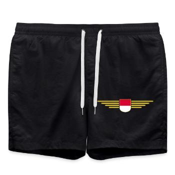 Monaco Design – Le style pour les fans de la Principauté - Short de bain - noir - Devant - AI Model Male 185 light (185cm)