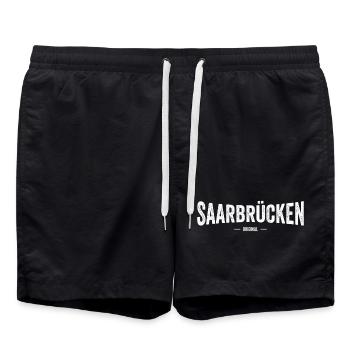 Saarbrücken Original - Badeshorts - Schwarz - Vorne - AI Model Male 185 light (185cm)