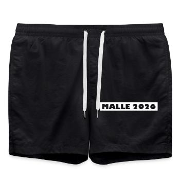 Malle 2026 Urlaub - Mallorca Team - Badeshorts - Schwarz - Vorne - AI Model Male 185 light (185cm)