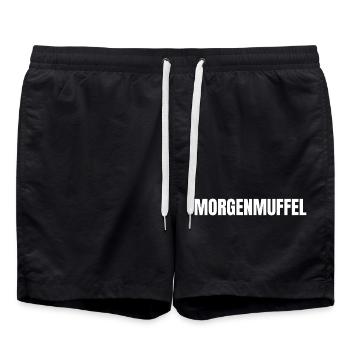 MORGENMUFFEL WEISS - Badeshorts - Schwarz - Vorne - AI Model Male 185 light (185cm)