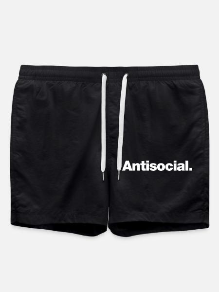 Antisocial - Swim Trunks - black