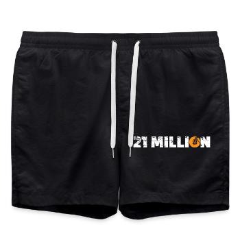 21 millions de Bitcoin - Short de bain - noir - Devant - AI Model Male 185 light (185cm)
