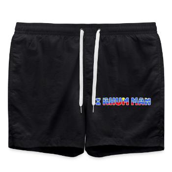 I Rhum Man Réunion -Humour - Short de bain - noir - Devant - AI Model Male 185 light (185cm)