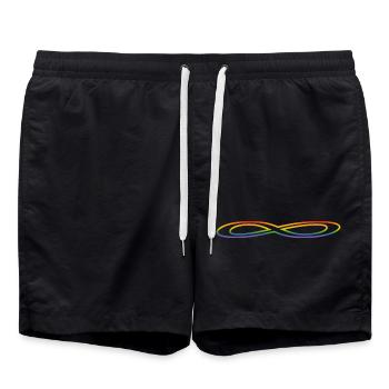 Arc-en-ciel large infini - Short de bain - noir - Devant - AI Model Male 185 light (185cm)