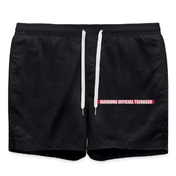 avertissement citation officielle d’adolescent - Short de bain - noir - Devant - AI Model Male 185 light (185cm)